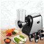 Meykey YF002 Coupe-légumes électrique automatique en acier inoxydable 250 W avec 5 lames pour différents légumes avec commande à