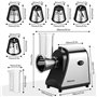 Meykey YF002 Coupe-légumes électrique automatique en acier inoxydable 250 W avec 5 lames pour différents légumes avec commande à