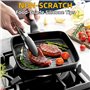 SULOLI 2pcs Pince de Cuisine Pince Alimentaire en Acier Inoxydable Noir-27cm+21cm