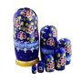 Winterworm Lot de 7 poupées russes traditionnelles en bois émaillé bleu doré pour enfant