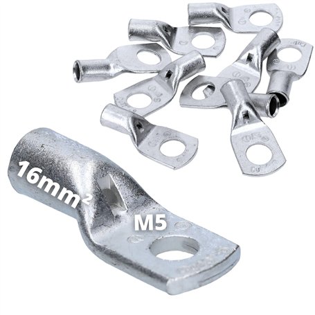 Cembre A3-M5 Cosse tubulaire 16 mm² M5 I Cosse de câble en cuivre non isolée I Cosse à anneau pour voiture