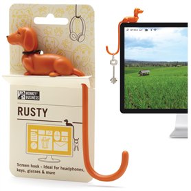 Monkey Business Rusty le crochet en forme de queue de chien pour écran, support de casque et organiseur, crochet adhésif décorat Monkey Business Rusty le crochet en forme de queue de chien pour écran