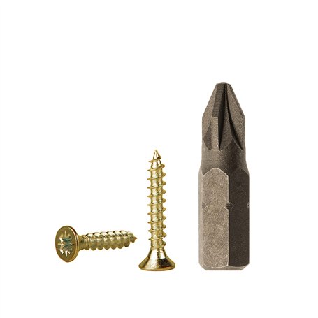 Lot de 500 vis à bois en acier zingué Jaune 2