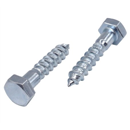 Marcopol Lot de 50 vis à bois hexagonales en acier zingué DIN 50 M8 x 35 mm