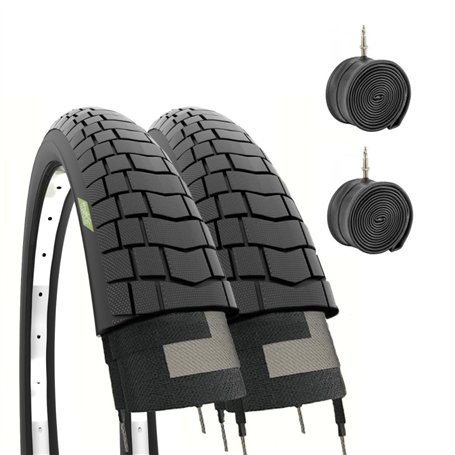 Ecovelo - 2 pneus et + 2 chambres à air pour vélo BMX 20" x 1