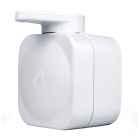 MASMAS Distributeur de savon liquide à paroi carrée,Accessoires de salle de bain blanc savon gel douche forte aspiration,Fixer a MASMAS Distributeur de savon liquide à paroi carrée