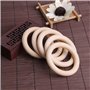 Maxtonser Lot de 5 bagues de dentition en bois de 70 mm pour bébé - Bracelet DIY - Artisanat - Bague en bois naturel