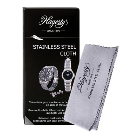 Hagerty Stainless Steel Cloth Chiffon pour l'acier inoxydable I 36 x 30 cm I Chamoisine de polissage efficace imprégnée pour net