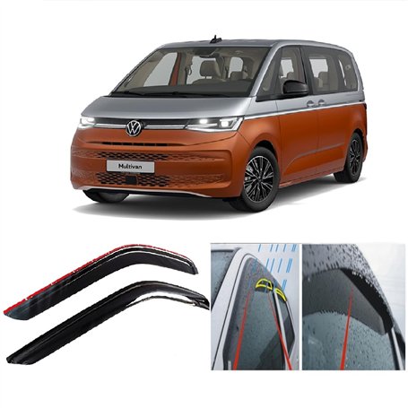 AC WOW Lot de 2 déflecteurs d'air pour Volkswagen Multivan T7 2022 2023 2024 2025 2026 externes