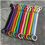 Haiki Porte-clés en spirale extensible, porte-clés rétractable à ressort hélicoïdal, porte-clés en alliage, porte-clés coloré po