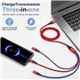 Câble de Charge Multi Rapide 4.5A 2 Packs de 1,2M Multi Chargeur Type de Câble C/Lightning/Micro USB Port Câble de Charge 3 en 1
