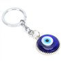 Lot de 2 Porte-clés Bleu Turc Mauvais œil, Porte-clés en Verre avec Porte-clés Ornement Bijoux Amulette, Accessoires en Bleu de 