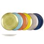 H&h set 12 piatti piani caribe in stoneware colori assortiti cm 26