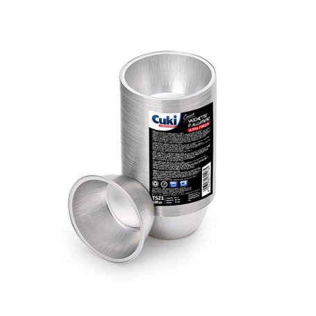 Cuki Professional Lot de 100 moules ronds en aluminium ultra-force