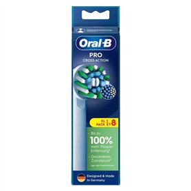 Oral-B Pro CrossAction Lot de 8 têtes de rechange pour brosse à dents électrique avec poils en X innovants Blanc