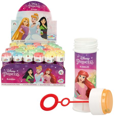 DULCOP - Pack de 36 Bulles Princesse Disney - Bulles de Savon - 60 Ml - 047023 - Multicolore - Plastique - Licence Officiel - Jo