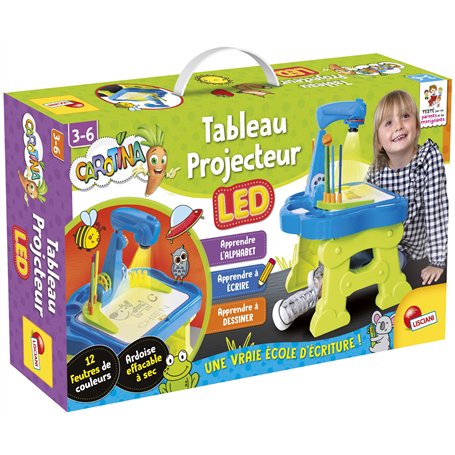 Lisciani - CAROTINA - Tableau Projecteur LED pour Enfants dès 3 Ans - Table de Jeux Educatifs - Apprendre l'Alphabet