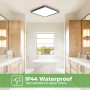 zemty Lot de 2 Plafonnier LED Carré, 3 Couleur (3000K/4000K/6500K) Lampe de Plafond, 2100LM Luminaire Plafonnier Salle de Bain I