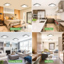 zemty Lot de 2 Plafonnier LED Carré, 3 Couleur (3000K/4000K/6500K) Lampe de Plafond, 2100LM Luminaire Plafonnier Salle de Bain I
