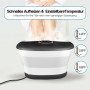 Bain de Pieds Pliable avec Chauffage, Spa Pour Pieds avec Télécommande, 16 Rouleaux de Massage, Bulles, Pierre Ponce, Infrarouge