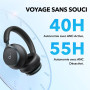 Soundcore Space One Casque Bletooth sans fil avec Réduction de Bruit Active Adaptative by Anker, Réduction des Voix Humaine 2X P