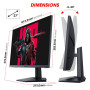KOORUI Gaming Ercan PC 27 Pouces, PC Moniteur 165Hz, FHD (1920×1080), IPS, 1ms GTG, Adaptive Sync, Compatible VESA 75 * 75mm, DC