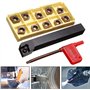 Outils de tour 45 HRC 12 x 100 mm SCLCR1212H09 Carburo portable Threading Tool Holder avec 10 pièces CCMT09T304 Carbide Tourner