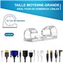 Longivia Lot de 50 Unité Attache Cable Adhesif Transparent Matériau Premium - Accroche Câble Auto-adhésif pour Fil - Clips en Pl