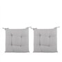 KASANOVA Lot de 2 coussins de chaise gris clair 39 x 39 cm en microfibre