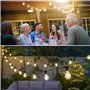 m MU 10M Guirlande Lumineuse Exterieure E27 10 Douilles 10 Metres, 10 Ampoules S14 LED 2W (= 15W), Noire Câble Extensible Jusqu'