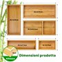 Avilia Lot de 5 organiseurs multifonctions en bambou - Différentes tailles - Diviseurs pour tiroirs cuisine, salle de bain ou bu