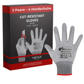 Gants Résistants aux Coupures Niveau 5 (4X43C) Taille L – Confort 3D Fit, Prise Ferme, Smart Touch, Fins et Légers, Gants Résistants aux Coupures Niveau 5 (4X43C) Taille L – Confort 3D Fit