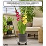 IPEA Chariot à soucoupe avec roues pour pots et jardinières - 32 cm - Support de base mobile en métal pour plantes et fleurs pou