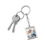 Porte-clés avec cadre photo miniature en métal, photo détachable, cadeau personnalisable pour anniversaires, mariages, fêtes de