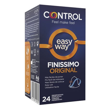 Control EasyWay Finissimo Original préservatifs fins avec languette pour port rapide - 24 préservatifs