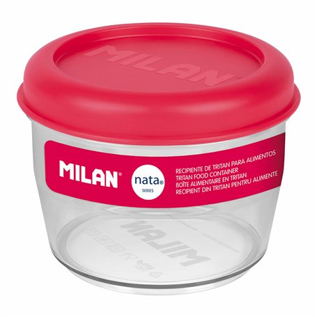 Boîte à lunch hermétique Milan 500 ml Rose Transparent Plastique Ronde Ø 12 cm