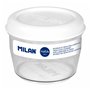 Boîte à lunch hermétique Milan 500 ml Blanc Transparent Plastique Ronde Ø 12 cm