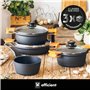 BRA Efficient | Batterie de cuisine 7 pièces en fonte d’aluminium avec revêtement antiadhésif, tous feux dont induction