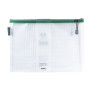 Grafoplás Sac avec fermeture éclair EVA A4 | Fabriqué en caoutchouc EVA transparent avec fermeture éclair de couleur verte | Par