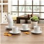 Tasse avec sous-tasse Quid New Renova Blanc Céramique 200 ml (6 Unités)