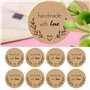 500pcs Kraft Handmade with Love Stickers Rond Handmade Adhésif Stickers Rouleau d'étiquettes Baking Sticker Self-Adhesive Label 