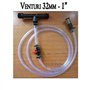 Injecteur d'engrais Venturi 32Ø 1". Débit maximal d'engrais de 34 à 279 l/h. Filetage mâle 1". Injecteur d'engrais professionnel