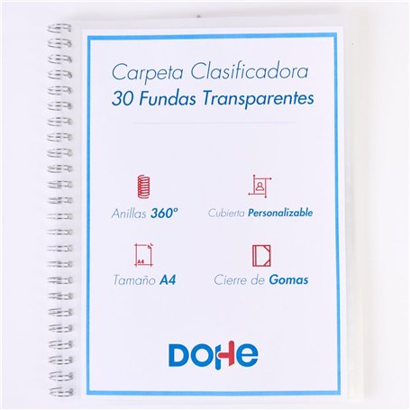 Dohe - Classeur avec anneaux 30 pochettes - A4 (24