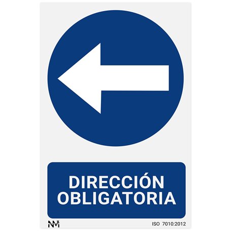 Normaluz RD25630 Panneau adhésif Direction obligatoire gauche Adhésif en vinyle 15 x 20 cm