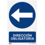 Normaluz RD25630 Panneau adhésif Direction obligatoire gauche Adhésif en vinyle 15 x 20 cm