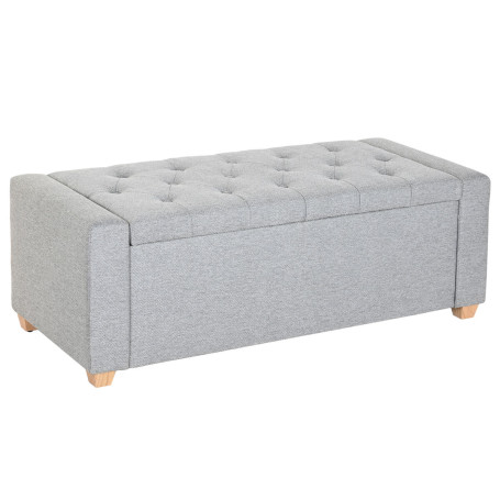 Banquette Home ESPRIT Gris clair Polyester Bois 120 X 50 X 42 CM