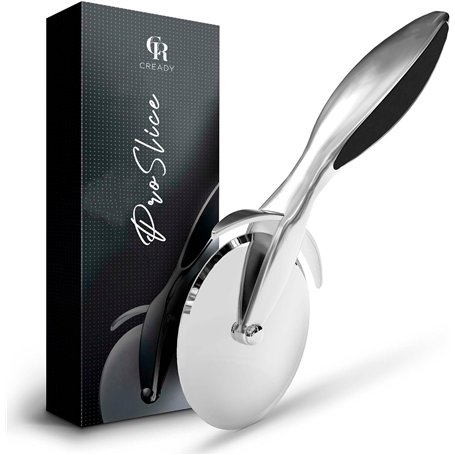 Cready Proslice | Roulette à pizza inox premium | Coupe pizza avec manche antidérapant | Couteau pizza pro | Pizza accessoire |