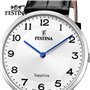 Montre FESTINA pour Homme F20012/5 Swiss Made Boîtier en Acier Inoxydable Gris Bracelet en Cuir Noir