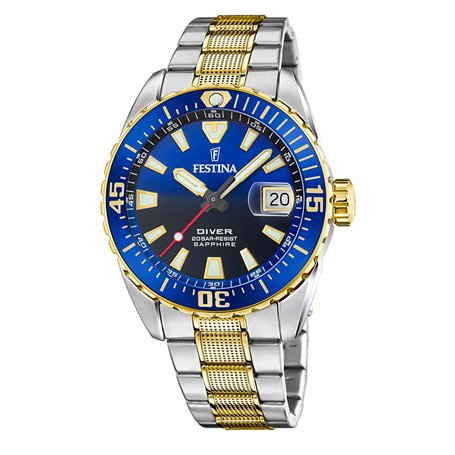 Festina Montre pour Homme F20706/1 The Originals Diver Boîtier en Acier Inoxydable Multi Bracelet en Acier Inoxydable Multi