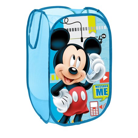 SUPERDIVER - Corbeille pliable Mickey Mouse - Licence officielle Disney - Idéale pour ranger les jouets et vêtements - 36x36x58